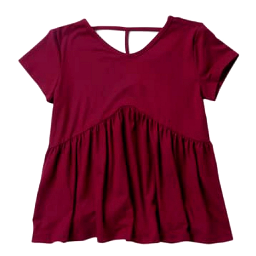 For All Season Peplum T Strap Tee